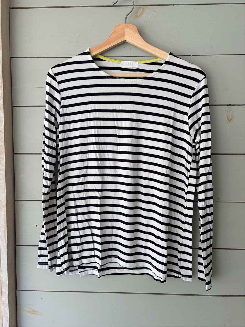 Able Black & White Striped Long Sleeve Top